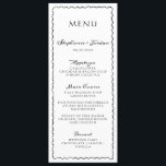 Eenvoudige zwart-wit grillige Lijst bruiloft Menu<br><div class="desc">Breng uw receptietafel tot leven met dit Black and White Whimsical Lijst Wedding Menu, ontworpen om te passen bij uw creatieve en eigenzinnige trouwsuite. Met een golvende, met de hand getekende rand en een vet, speels lettertype, voegt deze menukaart een vleugje charme en persoonlijkheid toe aan uw plaatsinstellingen. Gedrukt in...</div>