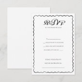 Eenvoudige zwart-wit grillige Lijst bruiloft RSVP Kaartje (Voorkant / Achterkant)
