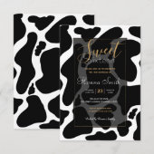 Eenvoudige zwart-wit Grote koeienvlekken Dierenpri Kaart (Voorkant / Achterkant)