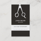 Eenvoudige zwart wit haar stylist afspraakkaart afsprakenkaartje (Voorkant)