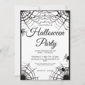 Eenvoudige zwart-wit Halloween uitnodiging (Voorkant)