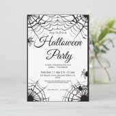 Eenvoudige zwart-wit Halloween uitnodiging (Staand voorkant)