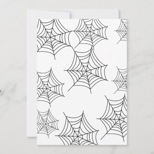 Eenvoudige zwart-wit Halloween uitnodiging (Achterkant)