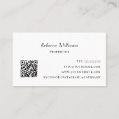 Eenvoudige zwart-wit Hand Made Soap QR-code Visitekaartje (Achterkant)