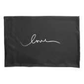 Eenvoudige zwart-wit handgeschreven liefde kussensloop (Voorkant-Links)