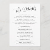 Eenvoudige zwart-wit handgeschreven script bruilof informatiekaartje (Voorkant)