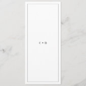 Eenvoudige zwart-wit huwelijksdiner menu (Achterkant)