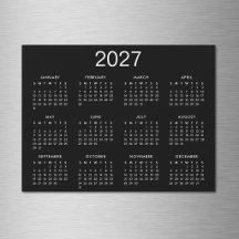Eenvoudige zwart-wit kalender 2025
