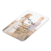 Eenvoudige zwart-wit kalligrafie Bewaar de datum f Magneet (Linkerzijde)