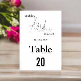 Eenvoudige zwart-wit kalligrafie Elegante bruiloft Kaart