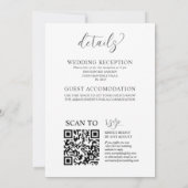 Eenvoudige zwart-wit kalligrafie QR Code Wedding Kaart (Achterkant)