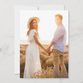 Eenvoudige zwart-wit kalligrafie trouwfoto kaart (Achterkant)