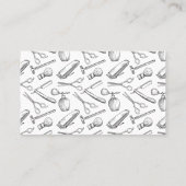 Eenvoudige zwart-wit kapper stylist shop patroon klantenkaartje (Achterkant)