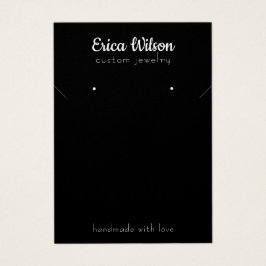 Eenvoudige Zwart & Wit Ketting Oorbel Display kaar Visitekaartje