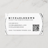Eenvoudige Zwart Wit Kip QR Code Visitekaartje (Achterkant)