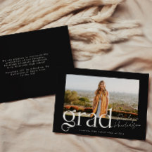 Eenvoudige zwart-wit klasse van 2025 Afstuderen