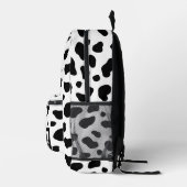 Eenvoudige zwart-wit Koe Print Monogram Naam Bedrukte Rugzak (Rechts)