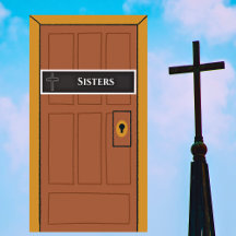 Eenvoudige zwart wit kruis omtrek kerk badkamer