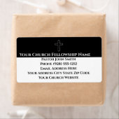 Eenvoudige zwart wit kruis omtrek kerk labels (Insitu)