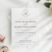 Eenvoudige zwart-wit kuif Elegante bruiloft Kaart