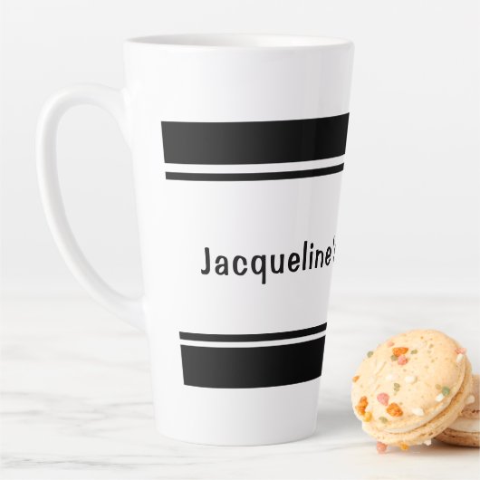 Eenvoudige zwart-wit Latte Mok (In situ)