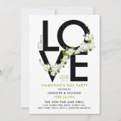 Eenvoudige zwart-wit liefde script foto bloemig kaart (Voorkant)