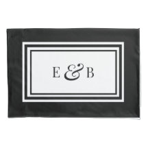 Eenvoudige zwart-wit Luxe Monogram Initialen