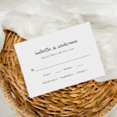 Eenvoudige zwart-wit maaltijd keuze bruiloft RSVP kaartje