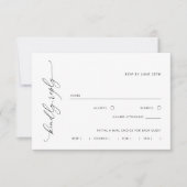 Eenvoudige zwart-wit maaltijdkeuze RSVP Reply Kaar (Voorkant)