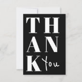 Eenvoudige zwart-wit minimalistische Bold Wedding Bedankkaart (Voorkant)
