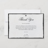 Eenvoudige zwart-wit minimalistische bruiloft bedankkaart (Voorkant)