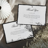 Eenvoudige zwart-wit minimalistische bruiloft bedankkaart