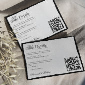 Eenvoudige zwart-wit minimalistische details QR-co Informatiekaartje