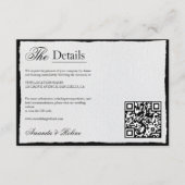 Eenvoudige zwart-wit minimalistische details QR-co Informatiekaartje (Voorkant)