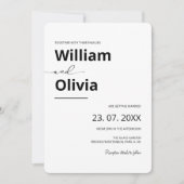 Eenvoudige zwart-wit minimalistische foto bruiloft kaart (Voorkant)