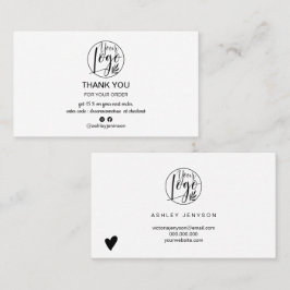 Eenvoudige zwart wit minimalistische logo orde dan visitekaartje