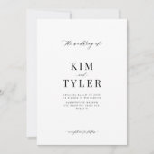 Eenvoudige zwart-wit minimalistische moderne bruil kaart (Voorkant)