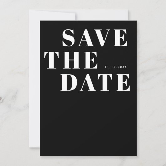 Eenvoudige zwart-wit minimalistische QR-code bruil Save The Date (Voorkant)