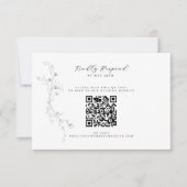 Eenvoudige zwart-wit minimalistische QR-codefoto RSVP Kaartje (Voorkant)