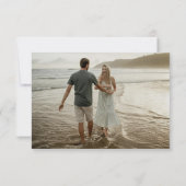 Eenvoudige zwart-wit minimalistische QR-codefoto RSVP Kaartje (Achterkant)