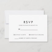 Eenvoudige Zwart-Wit Minimalistische RSVP Kaartje (Voorkant)