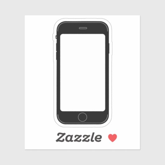 Eenvoudige zwart-wit mobiele telefoon Sjabloon Sticker (Vel)