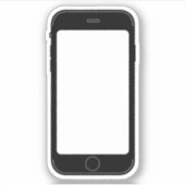 Eenvoudige zwart-wit mobiele telefoon Sjabloon Sticker (Voorkant)