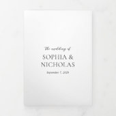 Eenvoudige zwart-wit moderne foto bruiloft drieluik uitnodiging (Cover)