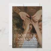 Eenvoudige zwart-wit moderne foto bruiloft save the date (Voorkant)