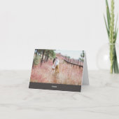 Eenvoudige zwart-wit moderne kalligrafie bruiloft bedankkaart (Achterkant)