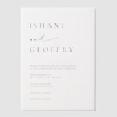 Eenvoudige zwart-wit moderne minimalistische bruil vellum uitnodigingen (Voorkant)