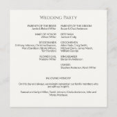 Eenvoudige zwart-wit monogram bruiloft ceremonie programmakaart (Achterkant)