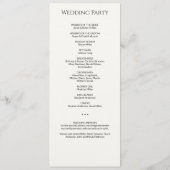 Eenvoudige zwart-wit monogram bruiloft ceremonie programmakaart (Achterkant)