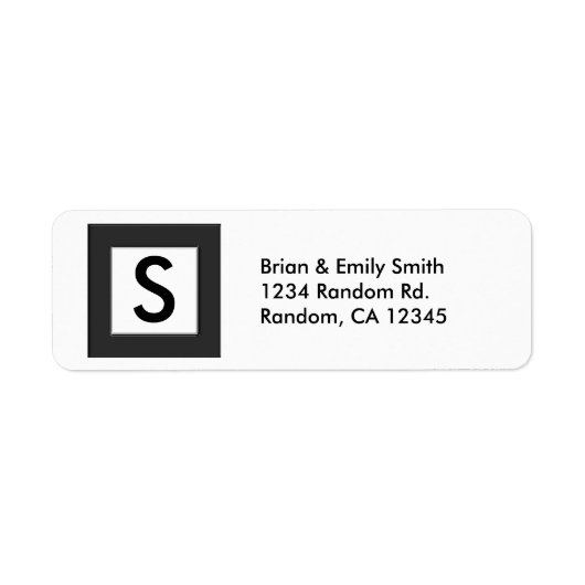 Eenvoudige zwart-wit monogram lijst labels (Voorkant)